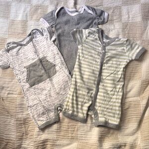 Green and Gray Baby Rompers